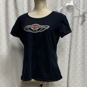 Vintage Harley-Davidson‎ size  large Women's Black 100 year Anniversary Logo Tee
